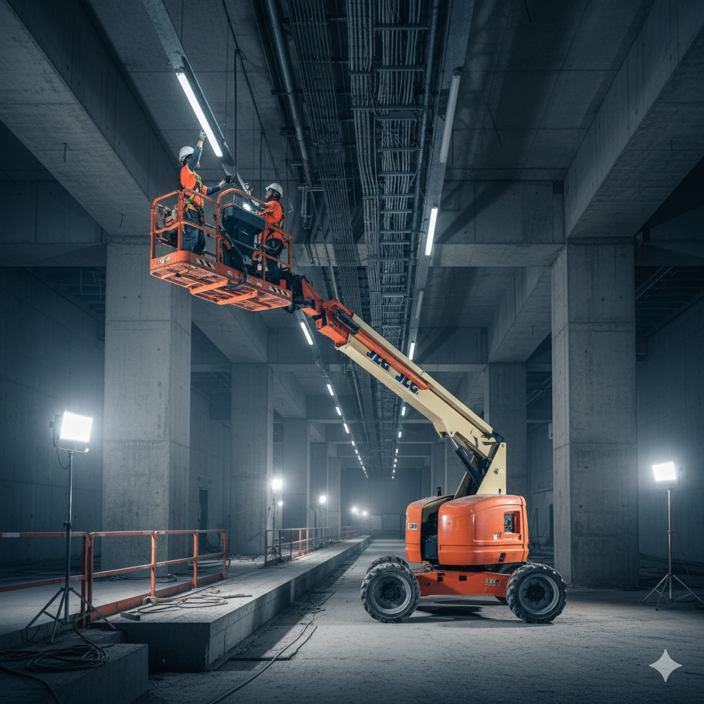 Boom lift working at height in Chennai