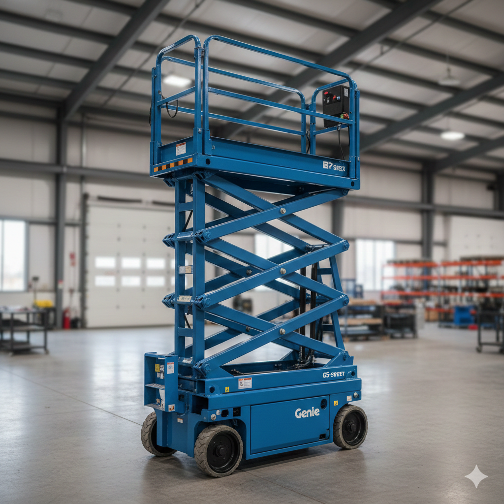 Scissor lift in warehouse environment