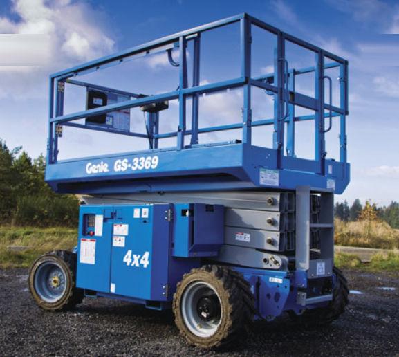 Boom lift at construction site in Chennai
